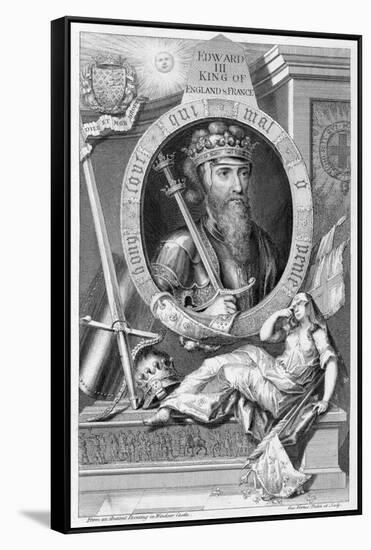 Edward III, 14th century King of England, (18th century)-George Vertue-Framed Stretched Canvas