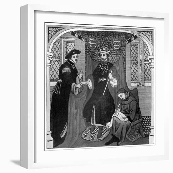 Edward III and the Earl of Flanders, 14th Century-null-Framed Giclee Print