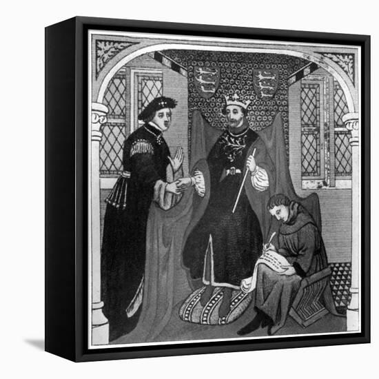 Edward III and the Earl of Flanders, 14th Century-null-Framed Stretched Canvas