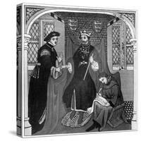 Edward III and the Earl of Flanders, 14th Century-null-Stretched Canvas