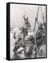 Edward III Crossing the Somme before the Battle of Crecy, Illustration from 'British Battles on…-Richard Caton Woodville II-Framed Stretched Canvas