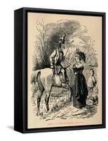 'Edward IV, meeting Elizabeth Woodville',-John Leech-Framed Stretched Canvas