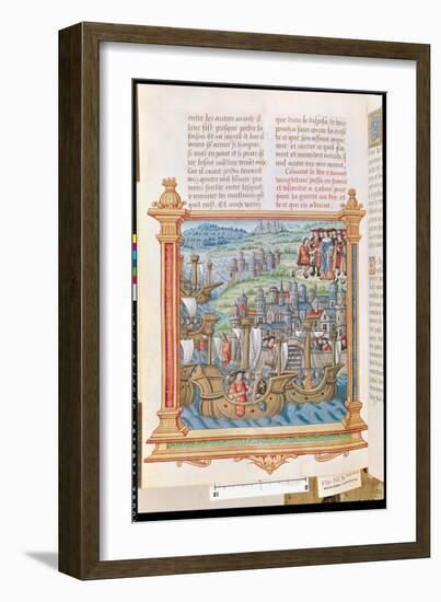 Edward IV of England Landing in Calais, from the 'Memoires de Philippe de Commines'-null-Framed Giclee Print