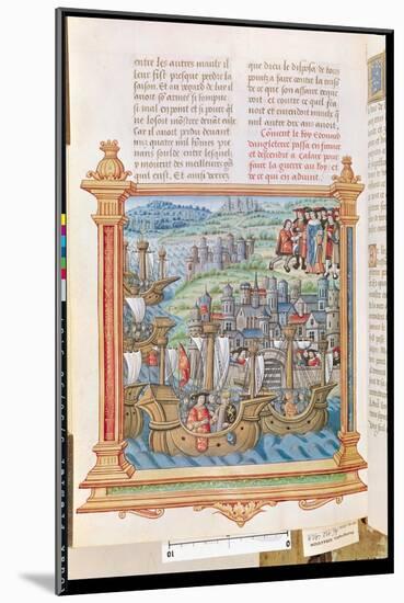 Edward IV of England Landing in Calais, from the 'Memoires de Philippe de Commines'-null-Mounted Giclee Print