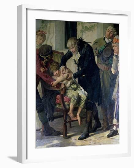 Edward Jenner Performing the First Vaccination Against Smallpox in 1796, 1879 (Detail)-Gaston Melingue-Framed Giclee Print