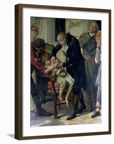 Edward Jenner Performing the First Vaccination Against Smallpox in 1796, 1879 (Detail)-Gaston Melingue-Framed Giclee Print