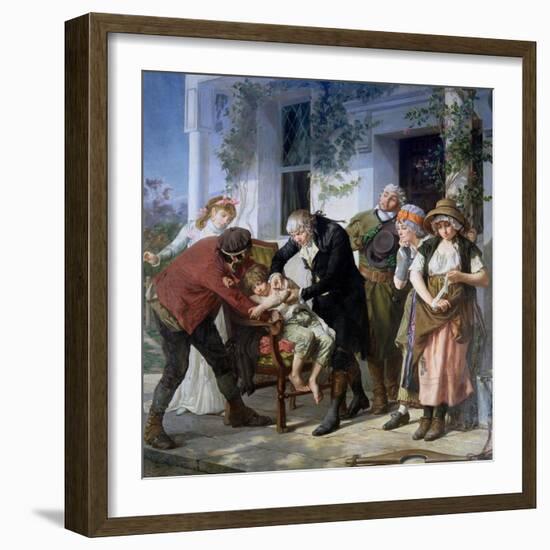 Edward Jenner Performing the First Vaccination Against Smallpox in 1796, 1879-Gaston Melingue-Framed Giclee Print