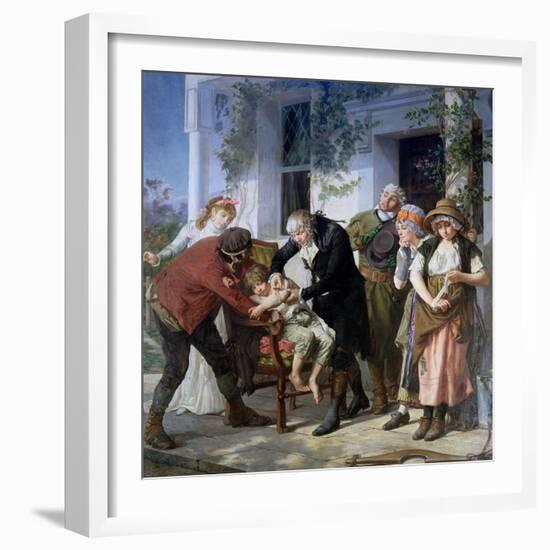 Edward Jenner Performing the First Vaccination Against Smallpox in 1796, 1879-Gaston Melingue-Framed Giclee Print