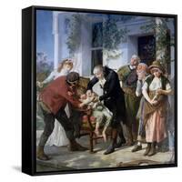 Edward Jenner Performing the First Vaccination Against Smallpox in 1796, 1879-Gaston Melingue-Framed Stretched Canvas