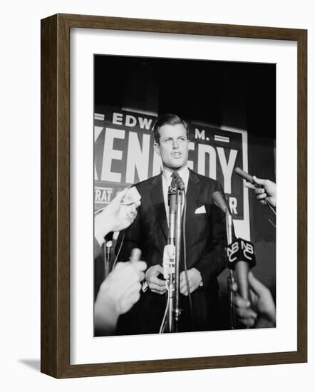 Edward Kennedy During Campaign for Election in Senate Primary-Carl Mydans-Framed Photographic Print