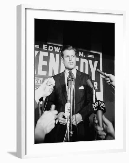 Edward Kennedy During Campaign for Election in Senate Primary-Carl Mydans-Framed Photographic Print