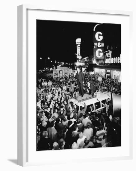 Edward Kennedy During Campaign for Election in Senate Primary-Carl Mydans-Framed Photographic Print