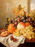 Still Life, Roses, Fruit and Bird's Nest-Edward Ladell-Giclee Print