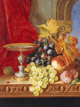 Grapes and a Peach with a Tazza on a Table at a Window