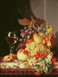 Still Life, Roses, Fruit and Bird's Nest-Edward Ladell-Giclee Print