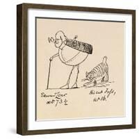 Edward Lear Aged 73 and a Half and His Cat Foss, Aged 16-Edward Lear-Framed Giclee Print