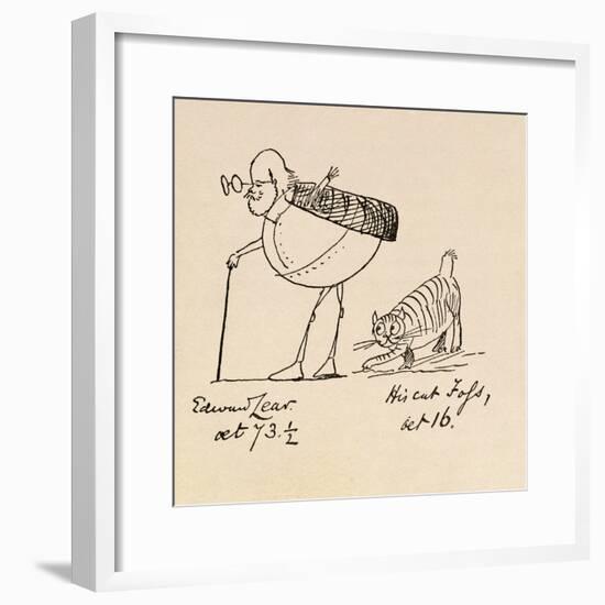 Edward Lear Aged 73 and a Half and His Cat Foss, Aged 16-Edward Lear-Framed Giclee Print