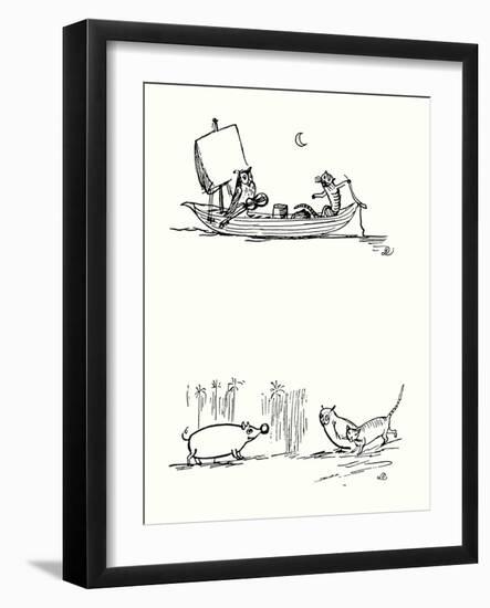 Edward Lear’S the Owl and the Pussy Cat (Colour Litho)-Edward (after) Lear-Framed Giclee Print