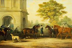 Lady Williams-Wynn's Favourite Phaeton, Ponies, Horses & Dogs at the Front Entrance at Wynnstay-Edward Lloyd-Giclee Print