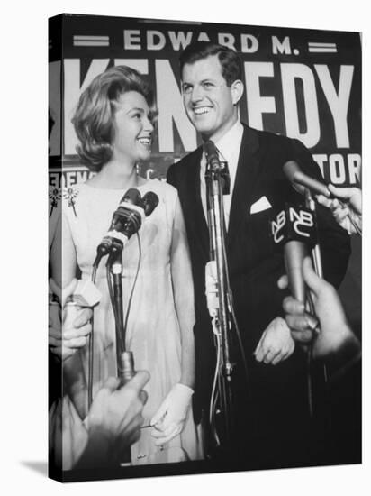 Edward M. Kennedy and Wife During Campaign for Election in Senate Primary-Carl Mydans-Stretched Canvas