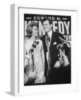 Edward M. Kennedy and Wife During Campaign for Election in Senate Primary-Carl Mydans-Framed Photographic Print