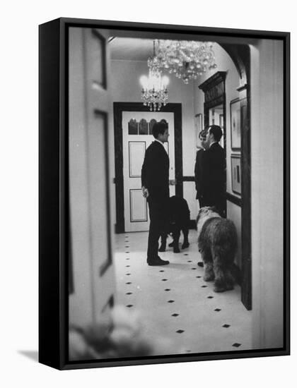 Edward M. Kennedy, Robert F. Kennedy, and Theodore Sorensen Talking at Hickory Hill-null-Framed Stretched Canvas