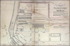 Map of Illinois Central Railroad Company's Depot Grounds and Buildings in Chicago, 1855-Edward Mendel-Laminated Giclee Print