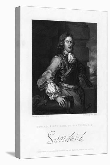 Edward Montagu, 1st Earl of Sandwich, English Naval Officer-Henry Thomas Ryall-Stretched Canvas