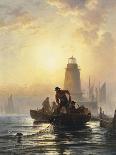 The Merrimac Sinks the Cumberland-Edward Moran-Framed Giclee Print