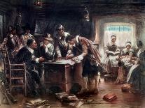 Signing of the Mayflower Compact-Edward Moran-Giclee Print