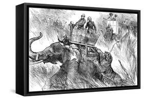 Edward, Prince of Wales, Hunting Tiger During His State Visit to India in 1876-null-Framed Stretched Canvas