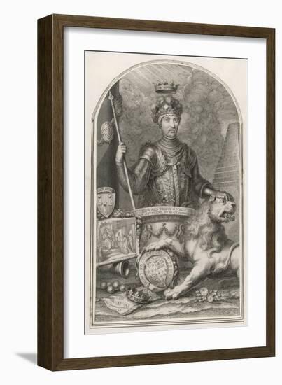 Edward Prince of Wales Known as "The Black Prince" Eldest Son of Edward III-George Vertue-Framed Art Print