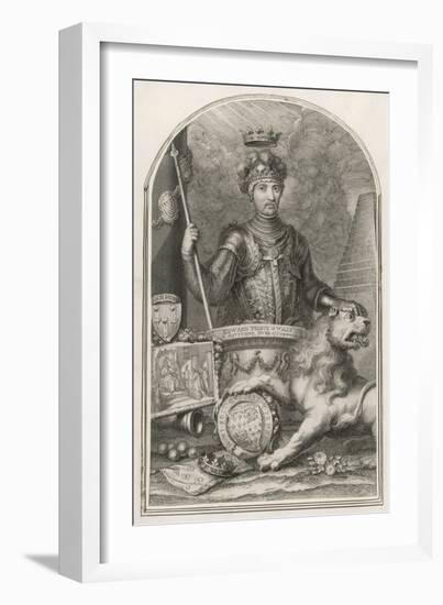Edward Prince of Wales Known as "The Black Prince" Eldest Son of Edward III-George Vertue-Framed Art Print