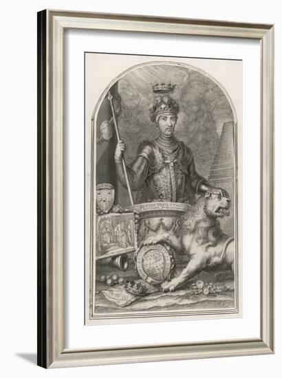 Edward Prince of Wales Known as "The Black Prince" Eldest Son of Edward III-George Vertue-Framed Art Print