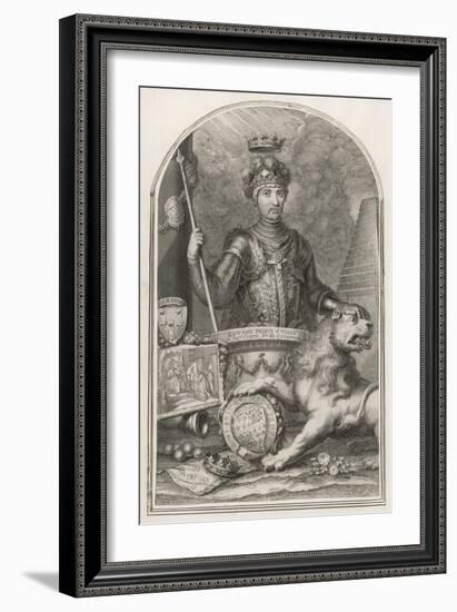 Edward Prince of Wales Known as "The Black Prince" Eldest Son of Edward III-George Vertue-Framed Art Print