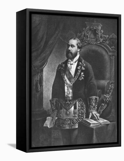 Edward Prince of Wales, Later Edward VII, as Grand Master of Freemasonry, 1884-null-Framed Stretched Canvas