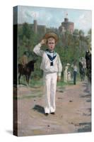Edward, Prince of Wales, Saluting the Colours, 1902-null-Stretched Canvas