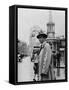 Edward R. Murrow, CBS Newscaster, Crossing the Street in London During World War 2, 1941-null-Framed Stretched Canvas