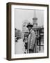 Edward R. Murrow, CBS Newscaster, Crossing the Street in London During World War 2, 1941-null-Framed Photo