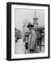 Edward R. Murrow, CBS Newscaster, Crossing the Street in London During World War 2, 1941-null-Framed Photo