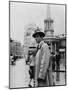Edward R. Murrow, CBS Newscaster, Crossing the Street in London During World War 2, 1941-null-Mounted Photo