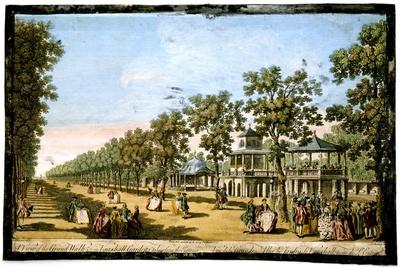 'View of the Grand Walk etc in Vauxhall Gardens taken from the Entrance', London, c1760
