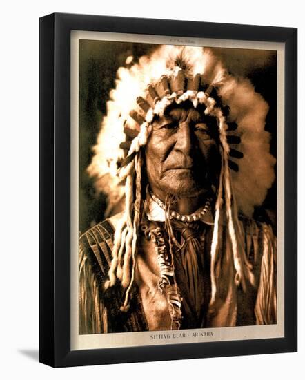 Edward S. Curtis Sitting Bear Arikara Art Print POSTER-null-Framed Poster