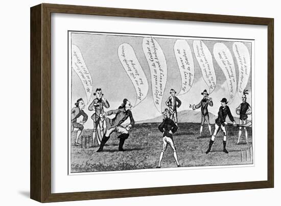 Edward Sackville, 4th Duke of Dorset, Playing Cricket, 18th Century-null-Framed Giclee Print