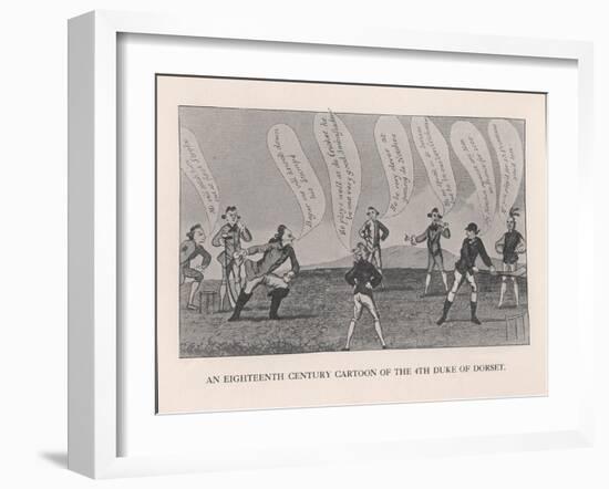 Edward Sackville, 4th Duke of Dorset, Playing Cricket, 18th Century-null-Framed Giclee Print