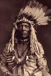 Weasel Tail (Apohsuyis). this Indian Piegan Wears the Famous War Hedge in Eagle Feathers and Weasel-Edward Sheriff Curtis-Giclee Print