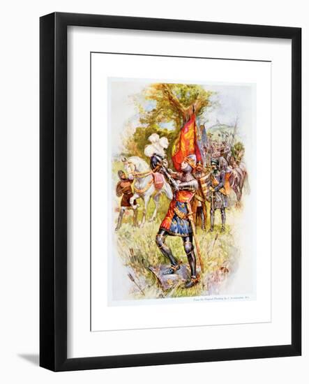 Edward the Black Prince at the Battle of Crecy in 1346, Illustration from 'stories of Royal…-Joseph Finnemore-Framed Premium Giclee Print