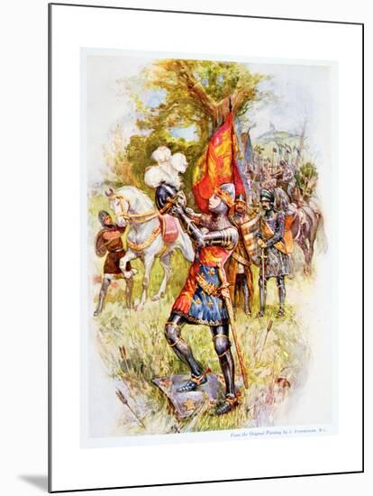 Edward the Black Prince at the Battle of Crecy in 1346, Illustration from 'stories of Royal…-Joseph Finnemore-Mounted Giclee Print