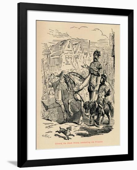 'Edward the Black Prince, conducting his Prisoner', c1860, (c1860)-John Leech-Framed Giclee Print