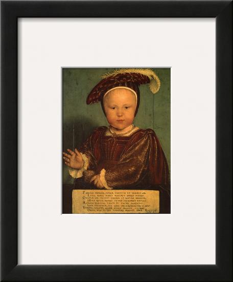 Edward the VI as a Child-Hans Holbein the Younger-Framed Art Print